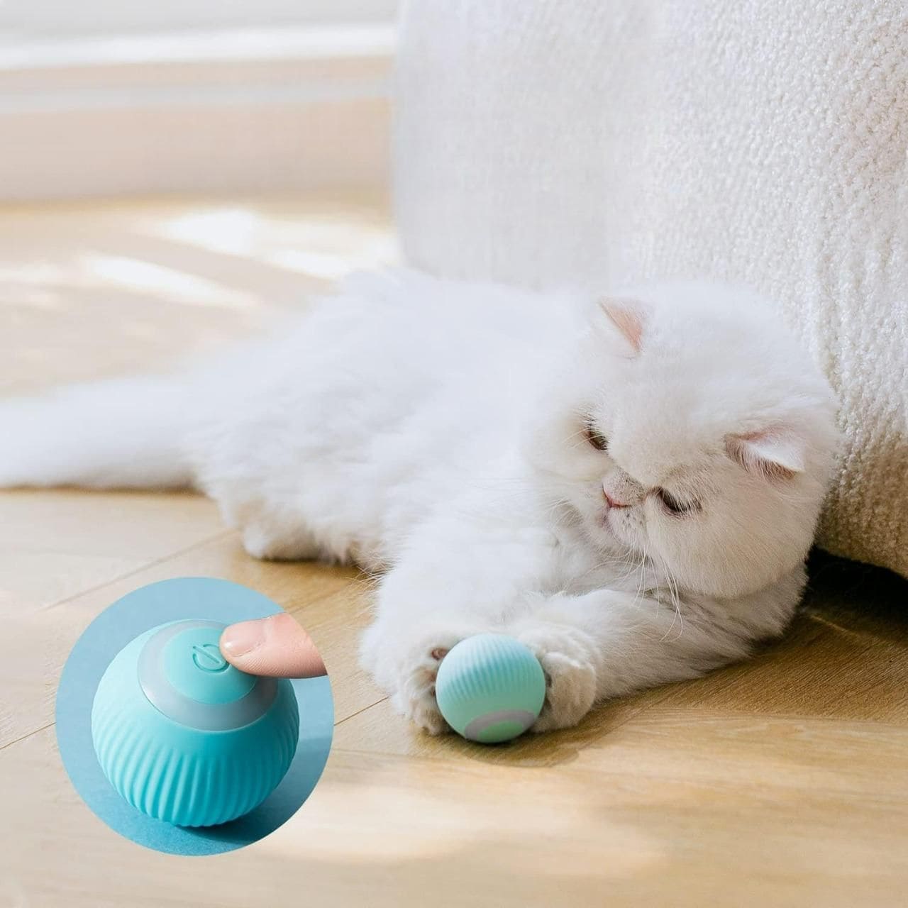 ROTATING CAT TOY BALL - INTERACTIVE RECHARGEABLE LED BALL FOR CATS