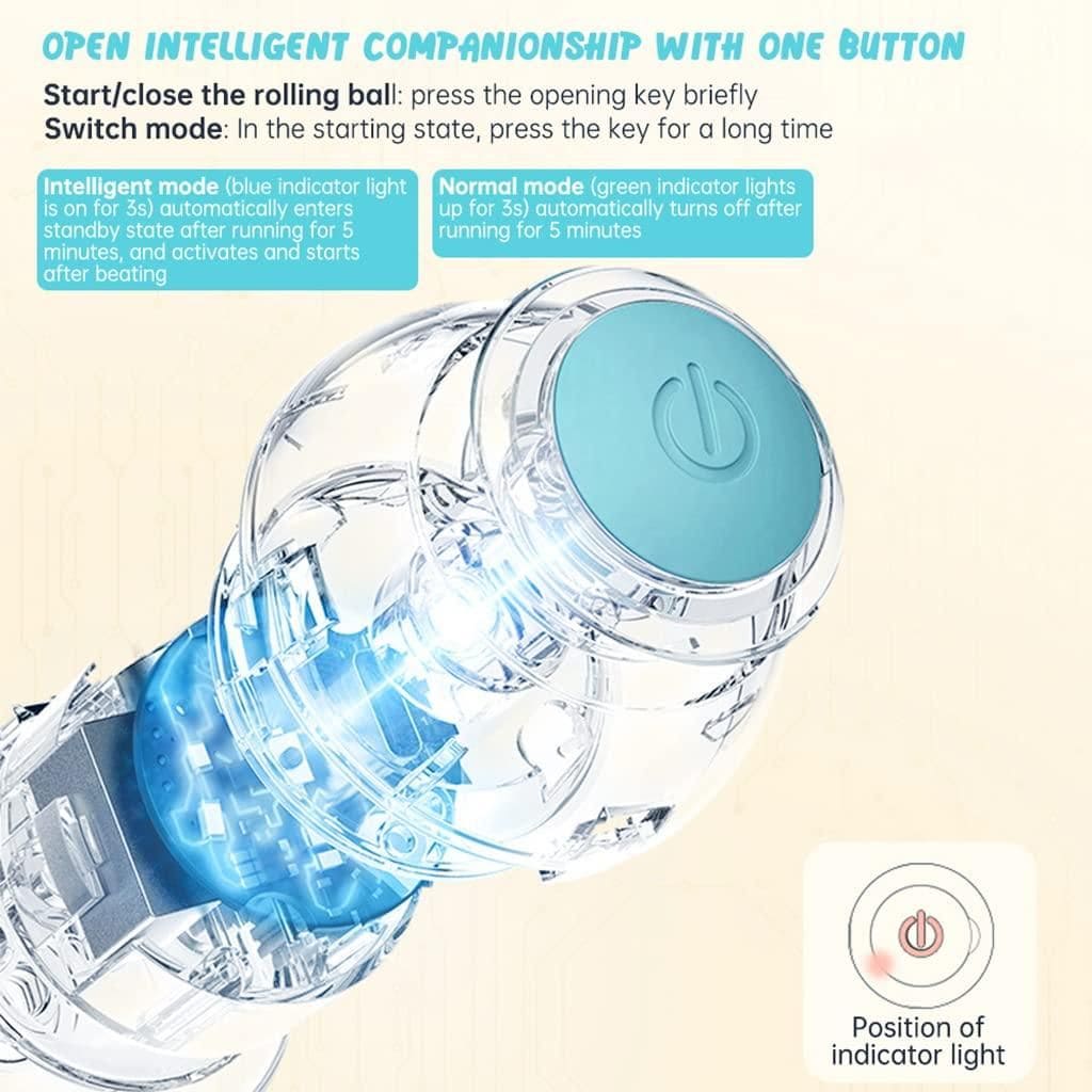 ROTATING CAT TOY BALL - INTERACTIVE RECHARGEABLE LED BALL FOR CATS