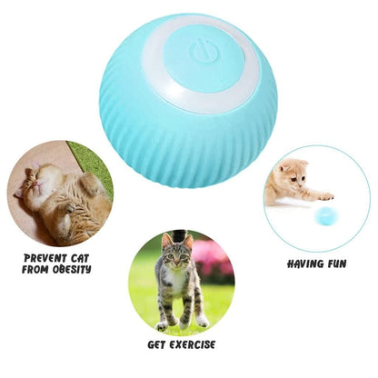 ROTATING CAT TOY BALL - INTERACTIVE RECHARGEABLE LED BALL FOR CATS