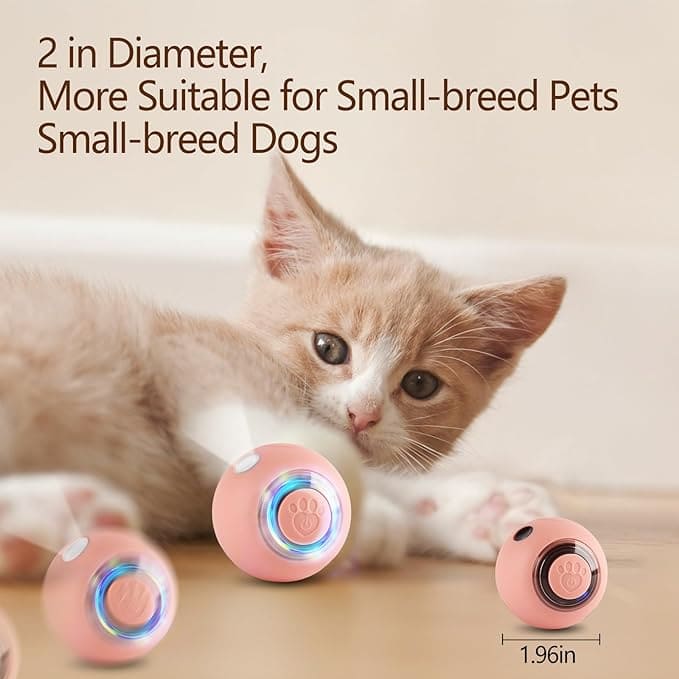 ROTATING CAT TOY BALL - INTERACTIVE RECHARGEABLE LED BALL FOR CATS