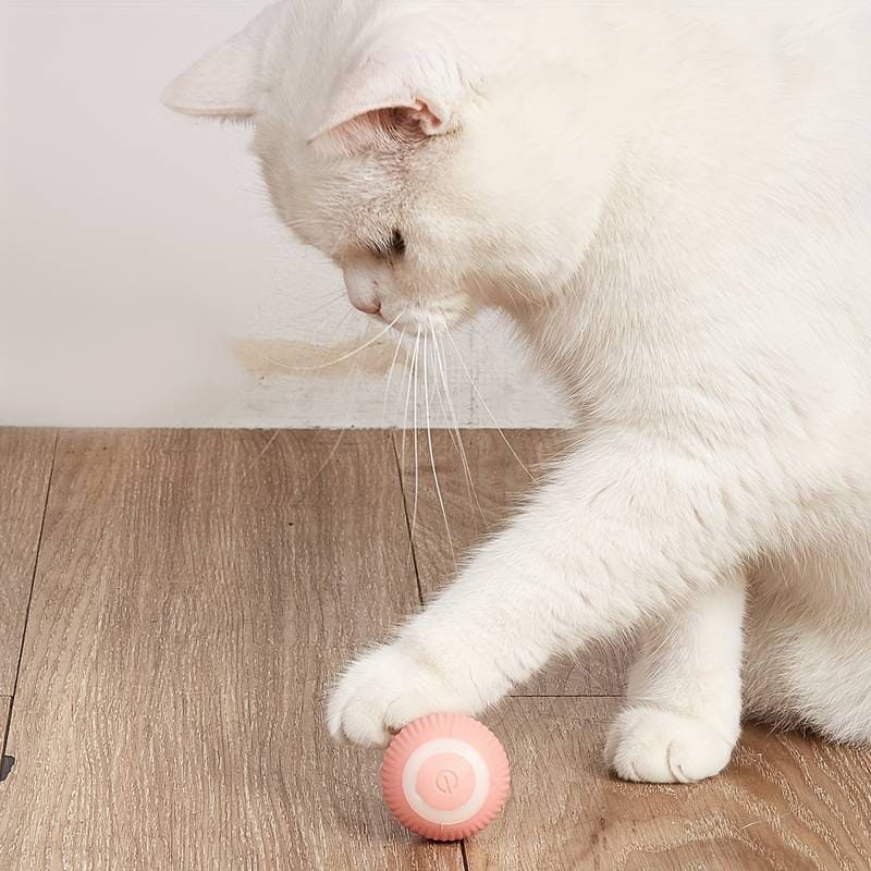 ROTATING CAT TOY BALL - INTERACTIVE RECHARGEABLE LED BALL FOR CATS