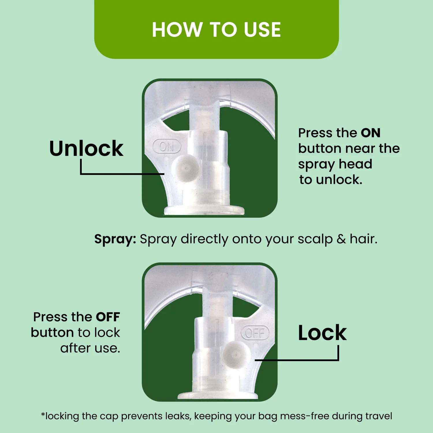 Alps Rosemary Water Hair Growth Spray | Clinically tested | 100% Safe and Tested | Easy to Use Spray Bottle with Lock/ Unlock Button | Prevents Spillage/ Leakages and Accidental Sprays | Urbanestore