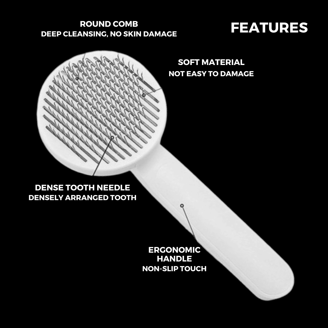SELF-CLEANING HAIR BRUSH FOR PETS | BEST GROOMING COMB FOR DOGS, CATS