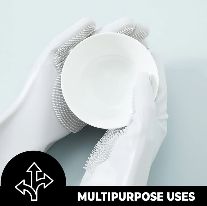 White cleaning brush with bristles on a light gray background, labeled 'Multipurpose Uses'.