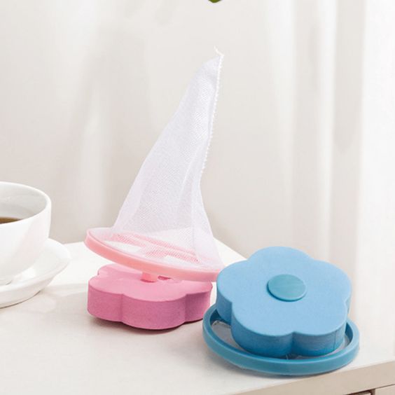 Floating lint mesh bag for washing machines, designed to trap hair, lint, and small particles during wash cycles, keeping clothes cleaner.