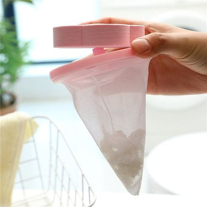 Laundry lint remover floating mesh bag for washing machines, reusable filter that collects lint and fuzz to keep clothes clean and fresh